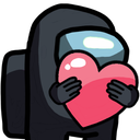 Amongus Heart Crewmate Black